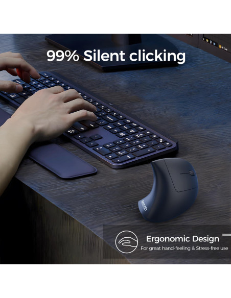 Ratón Inalámbrico Vertical Ergonómico AVMTON 6 Botones Verde