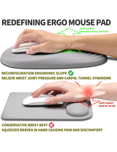 Soporte de Muñeca Ergonomico Hokafenle 30x20 cm Espuma Memoria 2