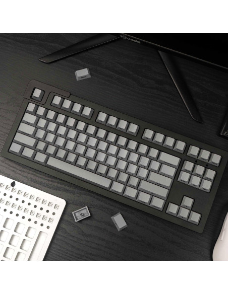 Juego de Teclas Grises PBT Mintcaps 107 Teclas para Mecánicos