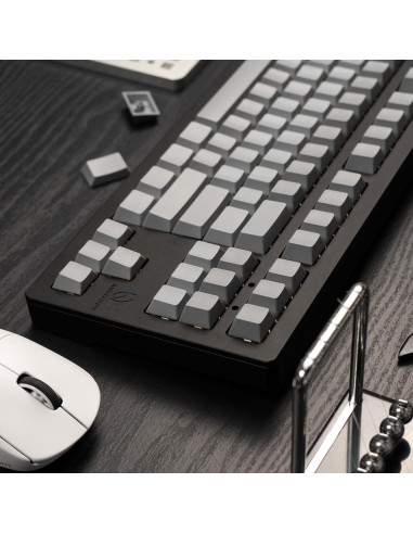 Juego de Teclas Grises PBT Mintcaps 107 Teclas para Mecánicos