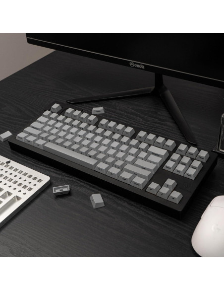 Juego de Teclas Grises PBT Mintcaps 107 Teclas para Mecánicos