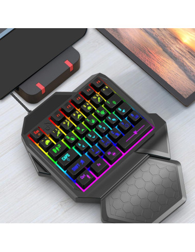 Teclado Mecánico LED Ergonómico JSGHGDF 35 Teclas para PC