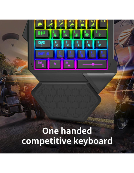 Teclado Mecánico LED Ergonómico JSGHGDF 35 Teclas para PC