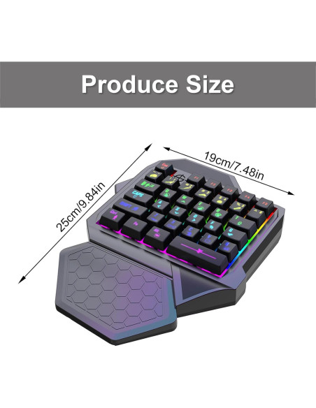 Teclado Mecánico LED Ergonómico JSGHGDF 35 Teclas para PC