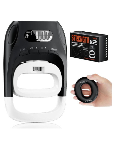 Dinamómetro de mano digital Uthpra 2 en 1 con anillo de resistencia