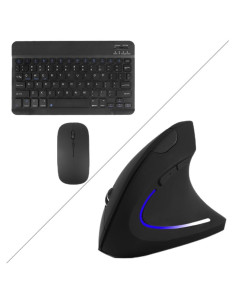 Combo Teclado y Ratón Inalámbrico Ergonómico Bluetooth Negro