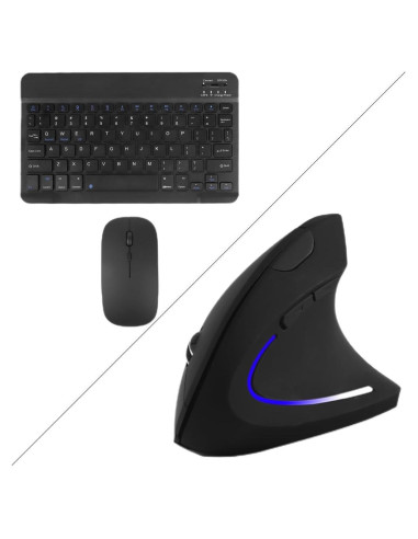 Combo Teclado y Ratón Inalámbrico Ergonómico Bluetooth Negro
