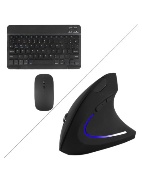 Combo Teclado y Ratón Inalámbrico Ergonómico Bluetooth Negro