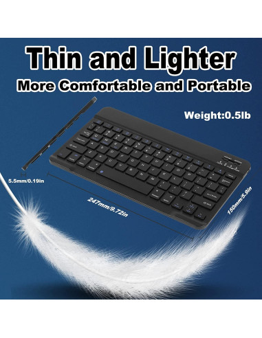 Combo Teclado y Ratón Inalámbrico Ergonómico Bluetooth Negro