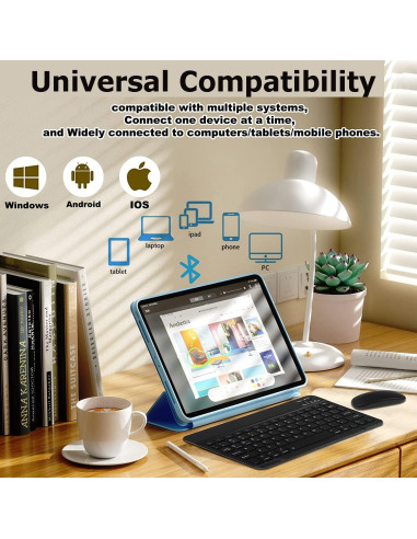 Combo Teclado y Ratón Inalámbrico Ergonómico Bluetooth Negro