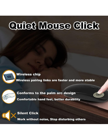 Combo Teclado y Ratón Inalámbrico Ergonómico Bluetooth Negro