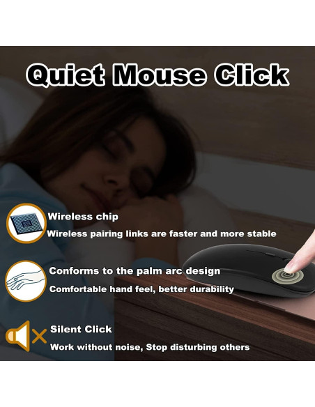 Combo Teclado y Ratón Inalámbrico Ergonómico Bluetooth Negro