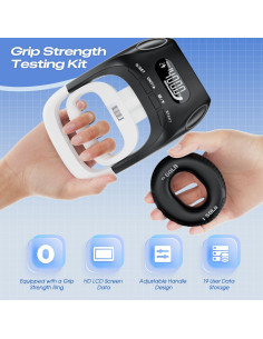 Dinamómetro de mano digital Uthpra 2 en 1 con anillo de resistencia 2