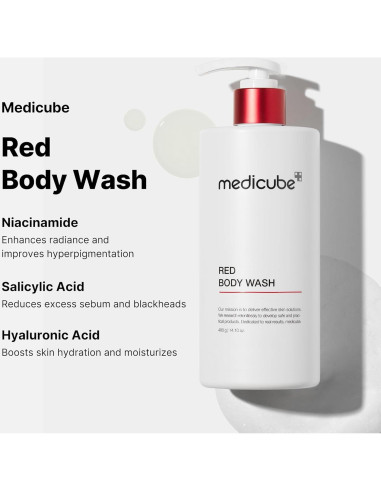 Medicube Lavado Corporal 414 ml - Limpiador Hidratante con Ácido Salicílico y Niacinamida