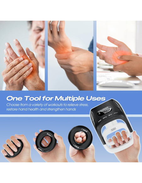 Dinamómetro de mano digital Uthpra 2 en 1 con anillo de resistencia