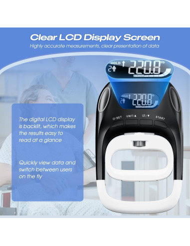 Dinamómetro de mano digital Uthpra 2 en 1 con anillo de resistencia