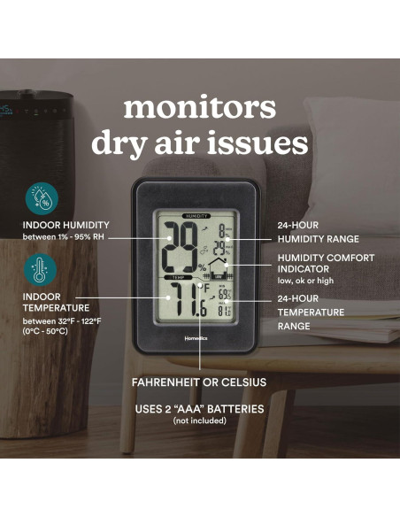 Homedics HM100 Monitor de Humedad Interior Digital