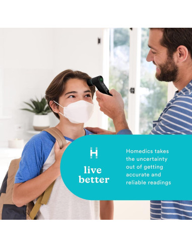 Termómetro Infrarrojo Dual HoMedics TIE-300-BK, 1s, Sin Contacto