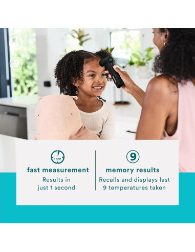Termómetro Infrarrojo Dual HoMedics TIE-300-BK, 1s, Sin Contacto
