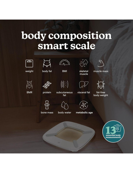 Báscula Digital Inteligente Homedics SCL-BBC200-WT 13 Métricas