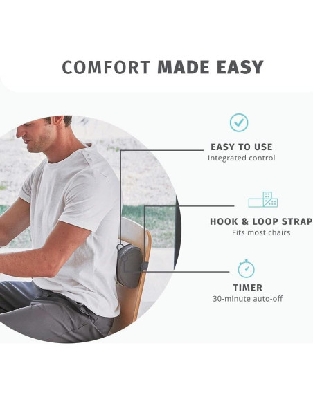 Almohada Lumbar Ergonómica HoMedics HCS-51-GY con Calor