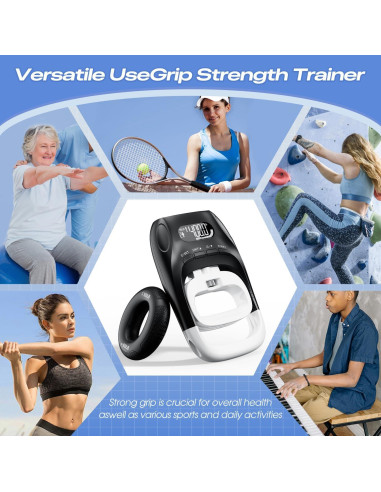 Dinamómetro de mano digital Uthpra 2 en 1 con anillo de resistencia