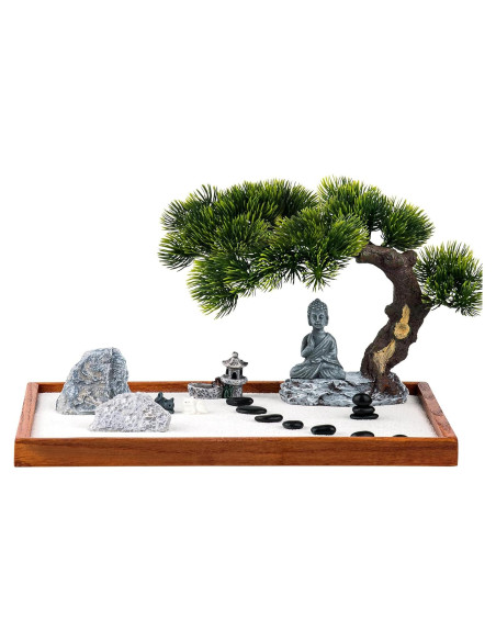 Kit Jardín Zen dgudgu - Mini Jardín de Escritorio 35x24 cm