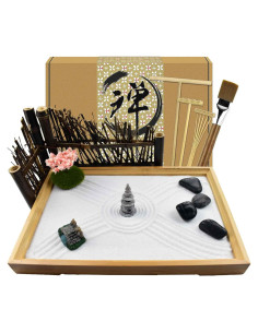 Jardín Zen Japonés Artcome con Arena y Accesorios - Mini Kit de Meditación
