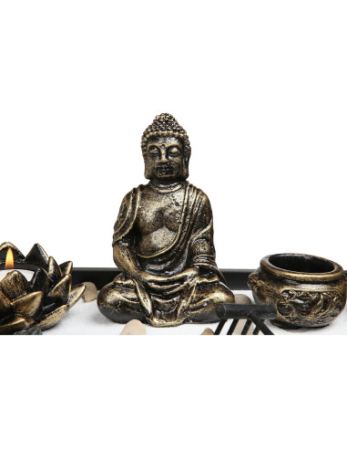 Kit de Jardín Zen de Escritorio MyGift con Buda y Velas