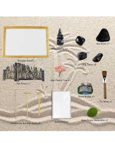 Jardín Zen Japonés Artcome con Arena y Accesorios - Mini Kit de Meditación 2