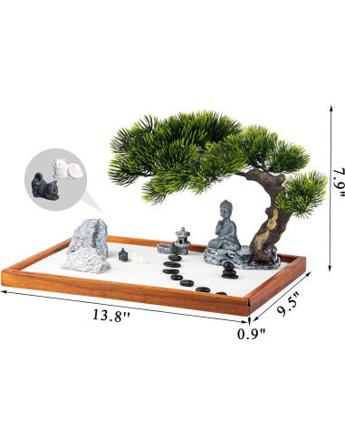 Kit Jardín Zen dgudgu - Mini Jardín de Escritorio 35x24 cm