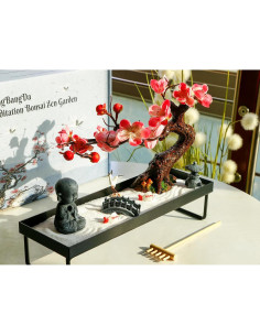 Kit Jardín Zen Mini BangBangDa con Bonsái y Monje Meditador 2