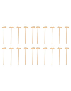 YARNOW 20 Mini Rastrillos de Bambú para Jardín Zen 14 cm