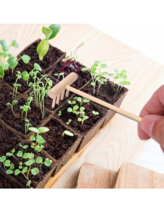 YARNOW 20 Mini Rastrillos de Bambú para Jardín Zen 14 cm 2