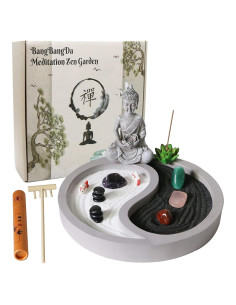 Kit Jardín Zen Mini BangBangDa con Buda y Piedras Sanadoras