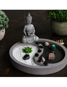 Kit Jardín Zen Mini BangBangDa con Buda y Piedras Sanadoras 2