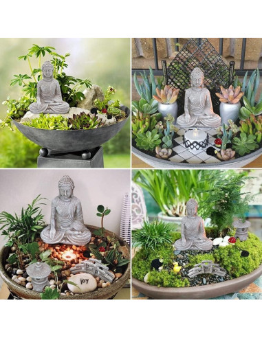 Accesorios de Jardín Zen Buda Miniatura - Decoración Terrario