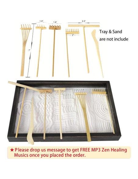 Mini Jardín Zen JJJ Arts - Kit de 15 Piezas con Rastrillos