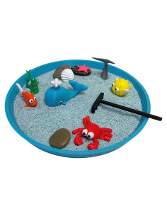 Mini Jardín Zen Oceánico - Set de Relajación para Escritorio