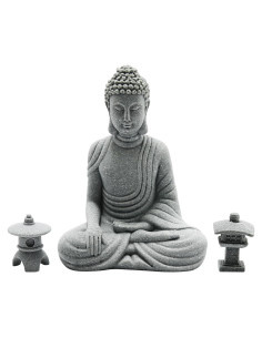 Estatua de Buda Zen Hoypeyfiy 16x10x8 cm para Jardín
