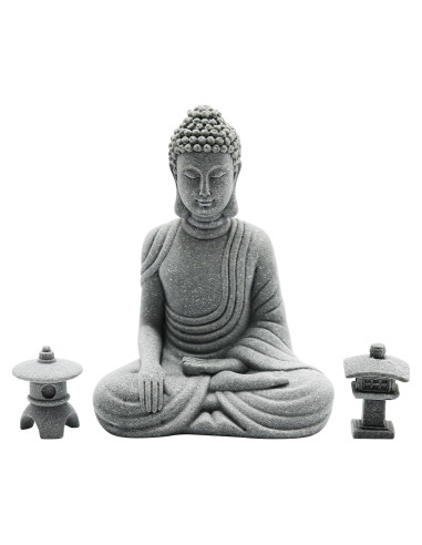 Estatua de Buda Zen Hoypeyfiy 16x10x8 cm para Jardín