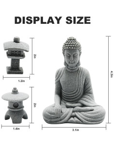 Estatua de Buda Zen Hoypeyfiy 16x10x8 cm para Jardín 2