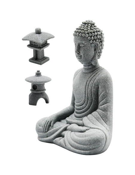 Estatua de Buda Zen Hoypeyfiy 16x10x8 cm para Jardín Estatua de Buda Zen Hoypeyfiy 16x10x8 cm para Jardín