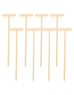 8 Mini Rastrillos de Jardín Zen EXCEART de Bambú 14x3.5cm