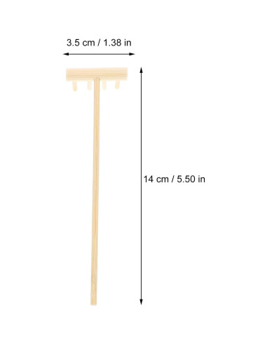 8 Mini Rastrillos de Jardín Zen EXCEART de Bambú 14x3.5cm