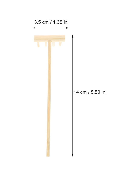 8 Mini Rastrillos de Jardín Zen EXCEART de Bambú 14x3.5cm