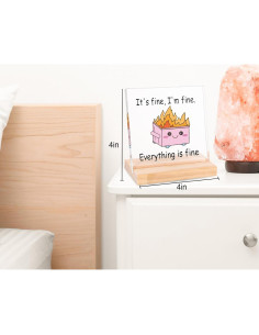 Adorno de Escritorio Divertido Xyulaan Rosa con Señal Acrílica 2