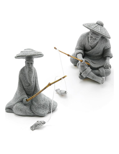 Estatuas de Pescadores en Arenisca DUZFOREI - Decoración Zen