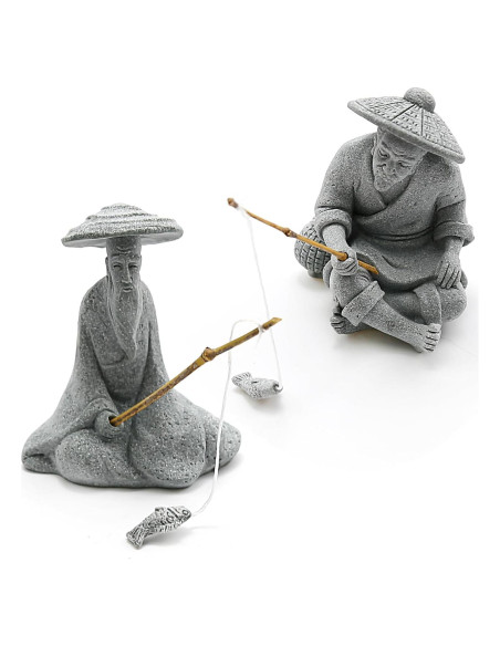 Estatuas de Pescadores en Arenisca DUZFOREI - Decoración Zen