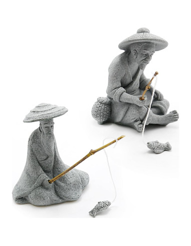 Estatuas de Pescadores en Arenisca DUZFOREI - Decoración Zen